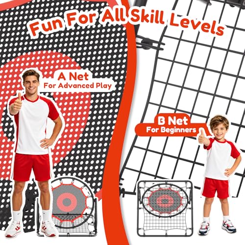 Metal Dual-Sided Baseball Softball Rebounder Net,Multi-Sport Pitch Back Rebound Net with Angles Adjustable - image 4
