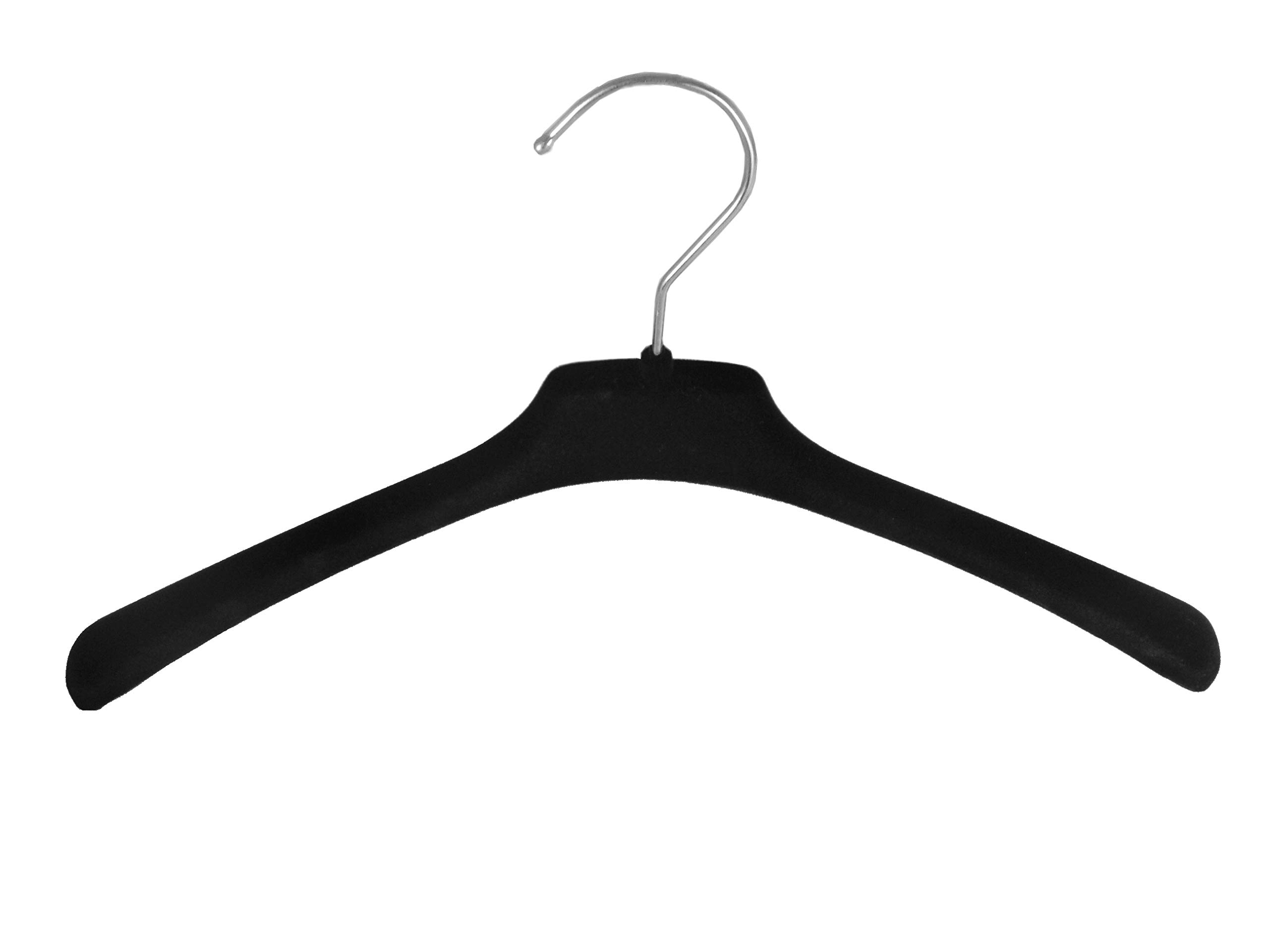 Samt Kleiderbügel für Oberteile & Blusen, 38 cm, schwarz, 15 Stück