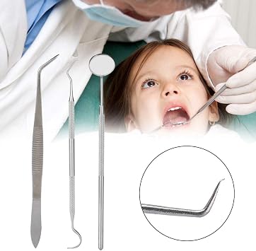 Oral Care Kit 3pcs/Set Stainless Steel Oral Care Kit Plaque Calculus Removal Dental Hygiene Tool for Home Use