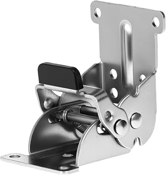 QWORK® 2 Pack Folding Lock Extension Self Locking Foldable Hinge Hardware for Table Bed Leg Feet Screws Included - Silver
