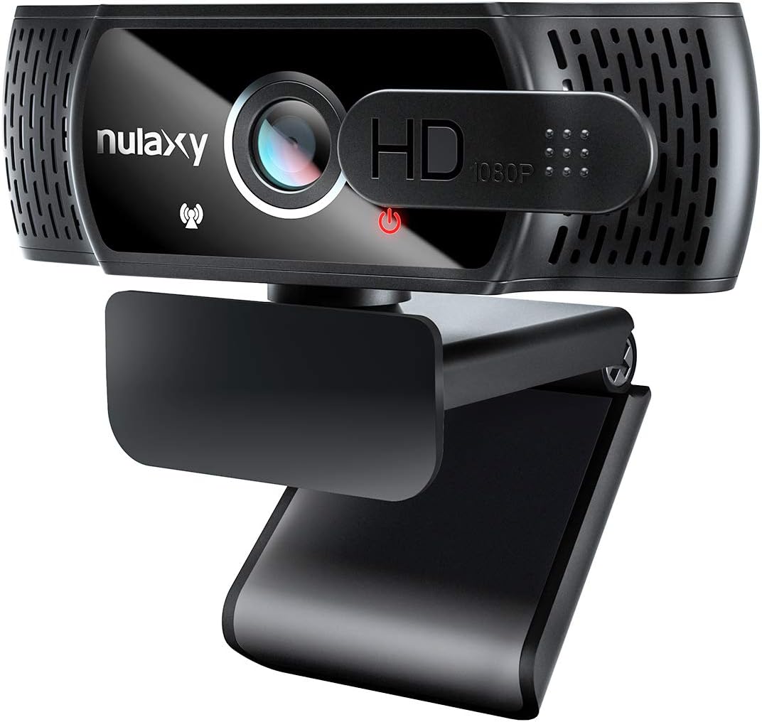 NulaxyHD 1080p Webcam with Microphone, Streaming Webcam with Privacy Cover for Laptop PC Desktop, HD Light Correction, USB Web Camera for Video Calling, Skype, Zoom, FaceTime, Smart TV