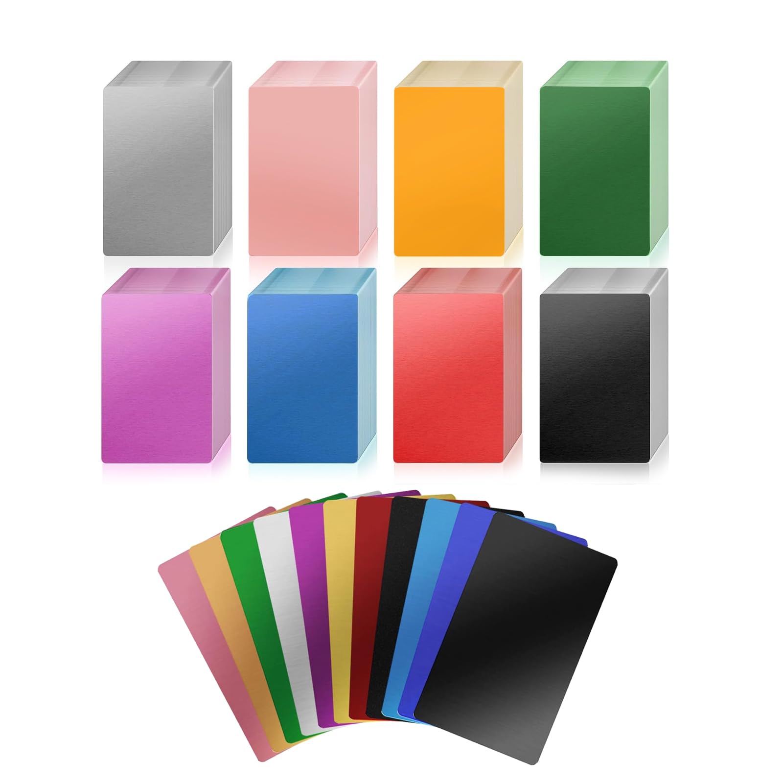AENBUSLM Laser Engraving Blanks, 200pcs Black Aluminum Alloy Sheets for CNC Engraving, Laser Crafting, Multipurpose Metal Business Cards. DIY Gift Cards, 85 x 55x 0.2mm Thickness (Colorful-200pcs)
