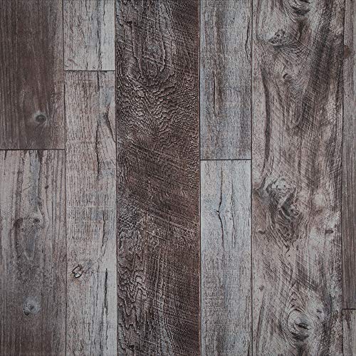 Decoroom Grey Distressed Wood Plank Wallpaper Peel And Stick Rustic Wood Grain Pattern Wall Paper 17.71''×118'' #TOP1
