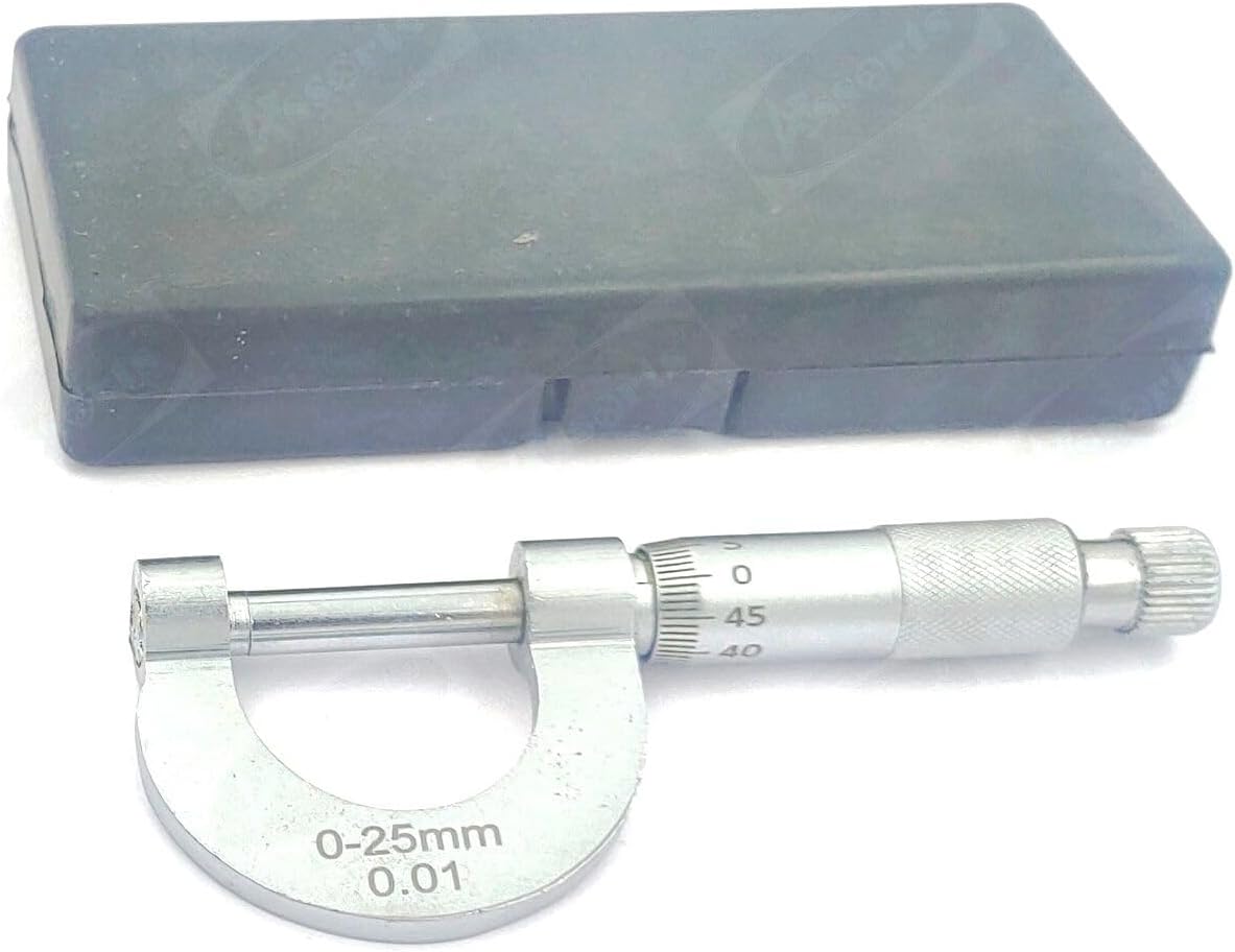 Economical Outside Micrometer, Chrome Plated Finish, Ratchet Stop, 0-25 mm Range