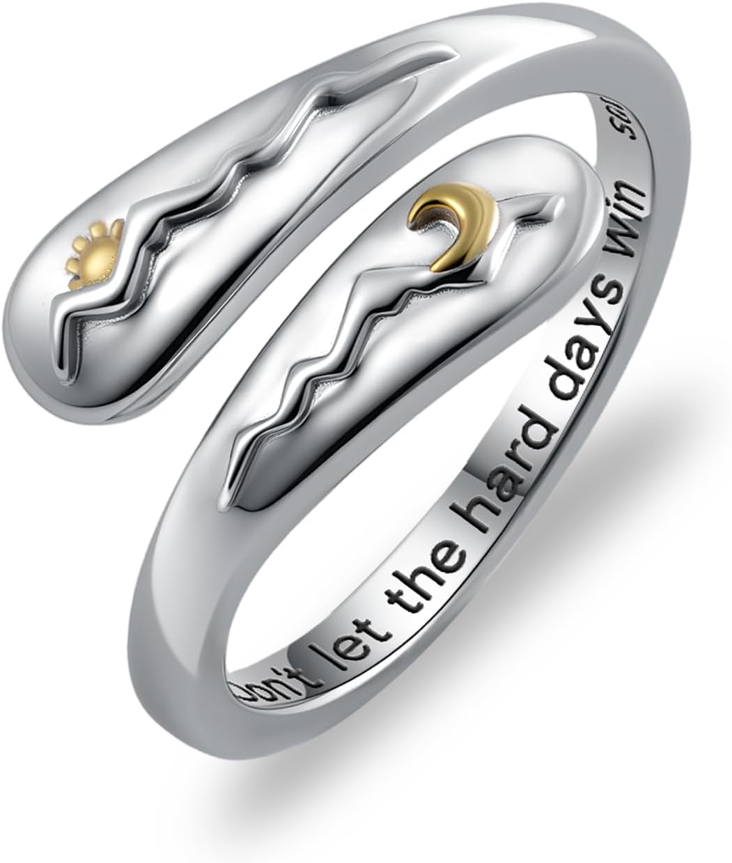 Don’t Let The Hard Days Win Ring 925 Sterling Silver Inspirational Rings Motivational Jewelry Gifts for Women Don’t Let The Hard Days Win Jewelry