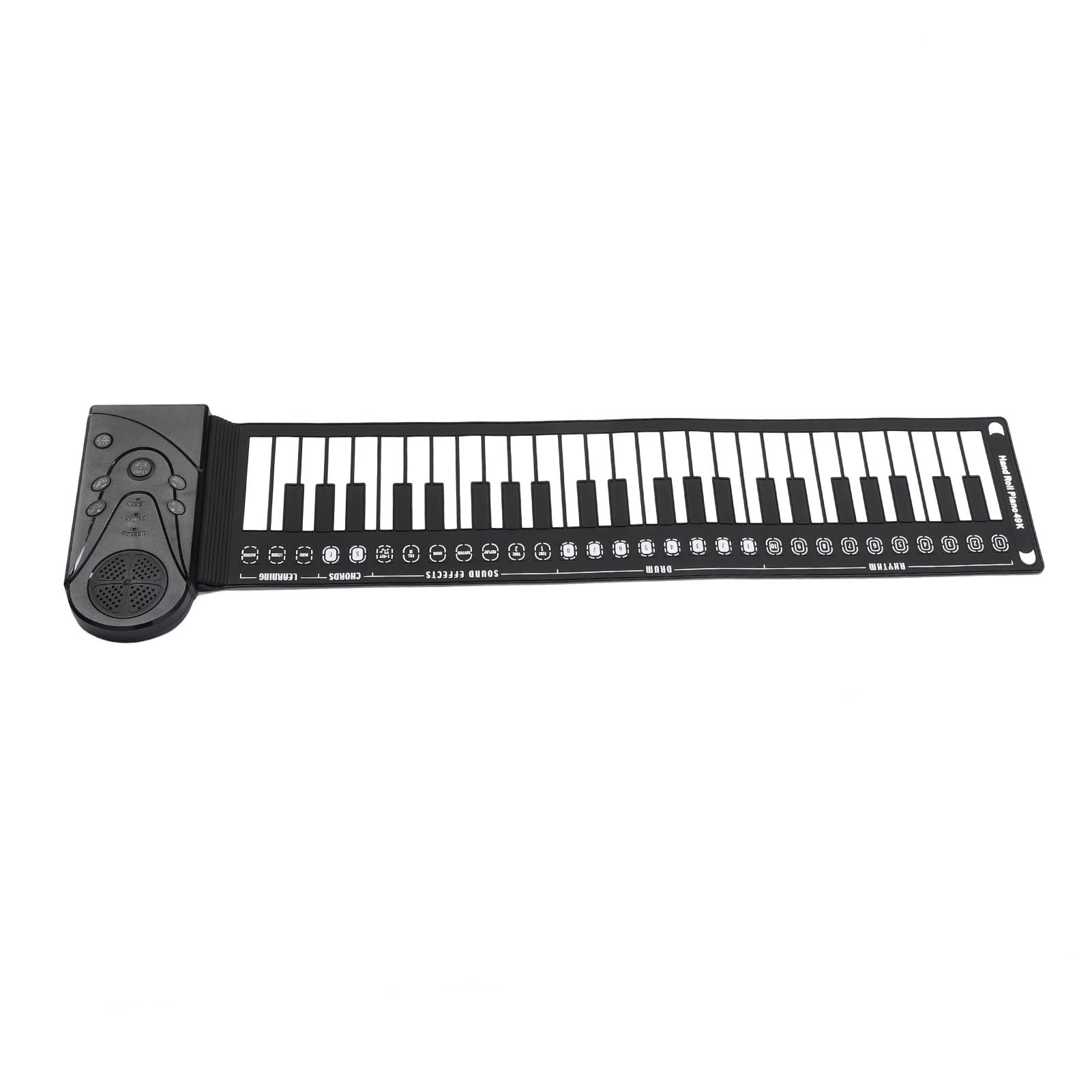 Tastiera Elettronica Pieghevole Multifunzionale Portatile a 49 Tasti per Esercitarsi, Struttura del Suono Chiara, Adatta Ai Principianti, Materiale ABS (BLACK)