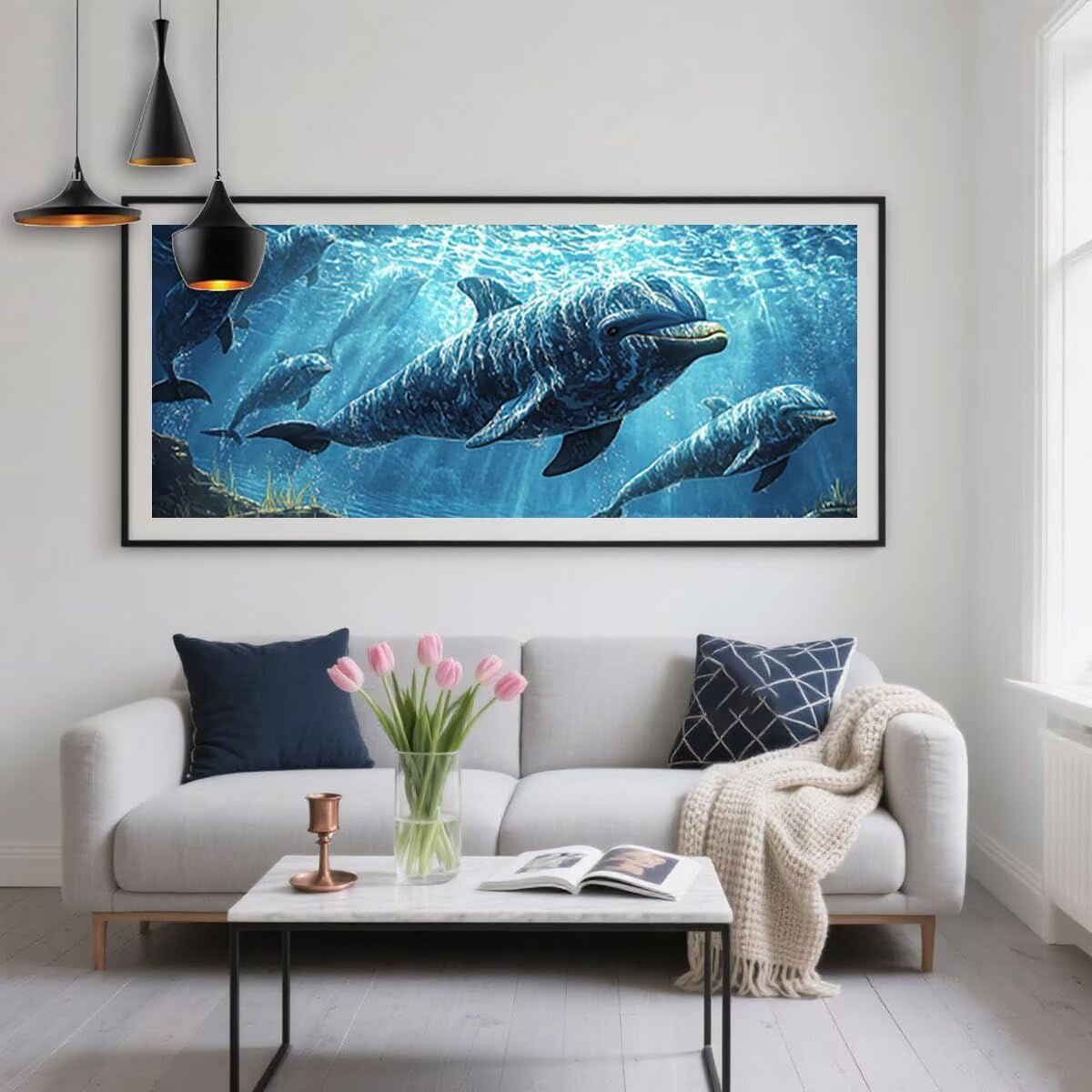 Diamond Painting Adulti, Diamond Painting Delfino 50x130cm, Regalo -2376