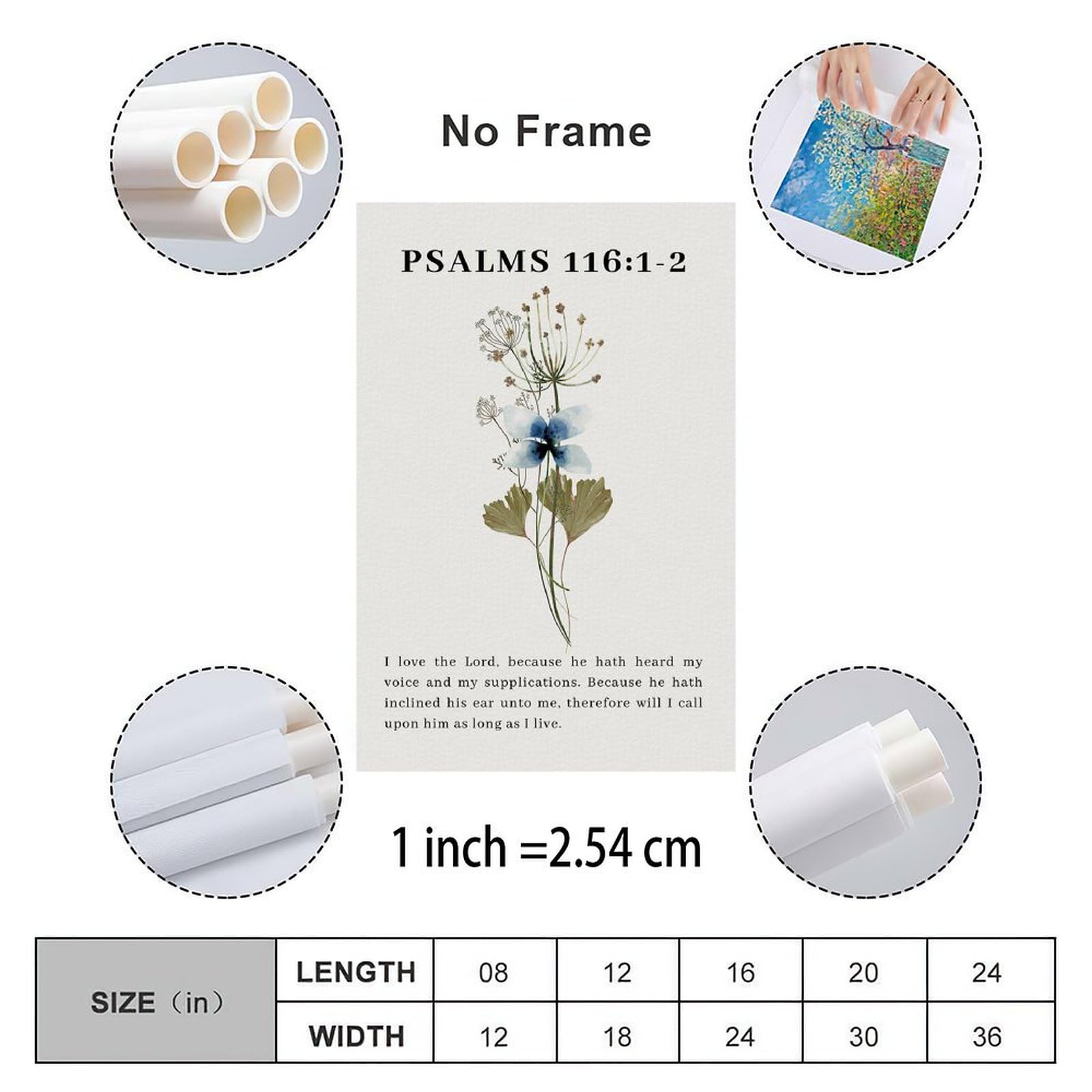 Amazon.com: AJGLOX Psalms 116：1-2 Poster Bible Verse Poster
