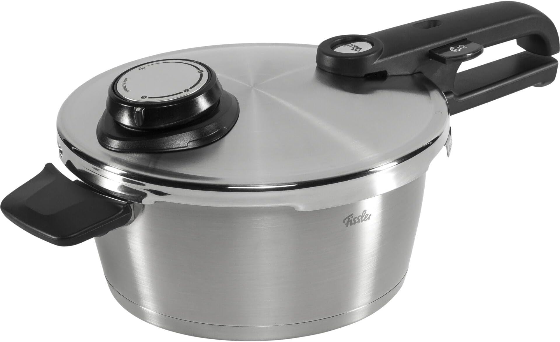 Fissler Vitavit Premium Pressure Cooker (3.5 L, Diameter 22 cm) Stainless Steel Pressure Cooker, 4 Cooking Levels, Includes Induction Insert, Silver