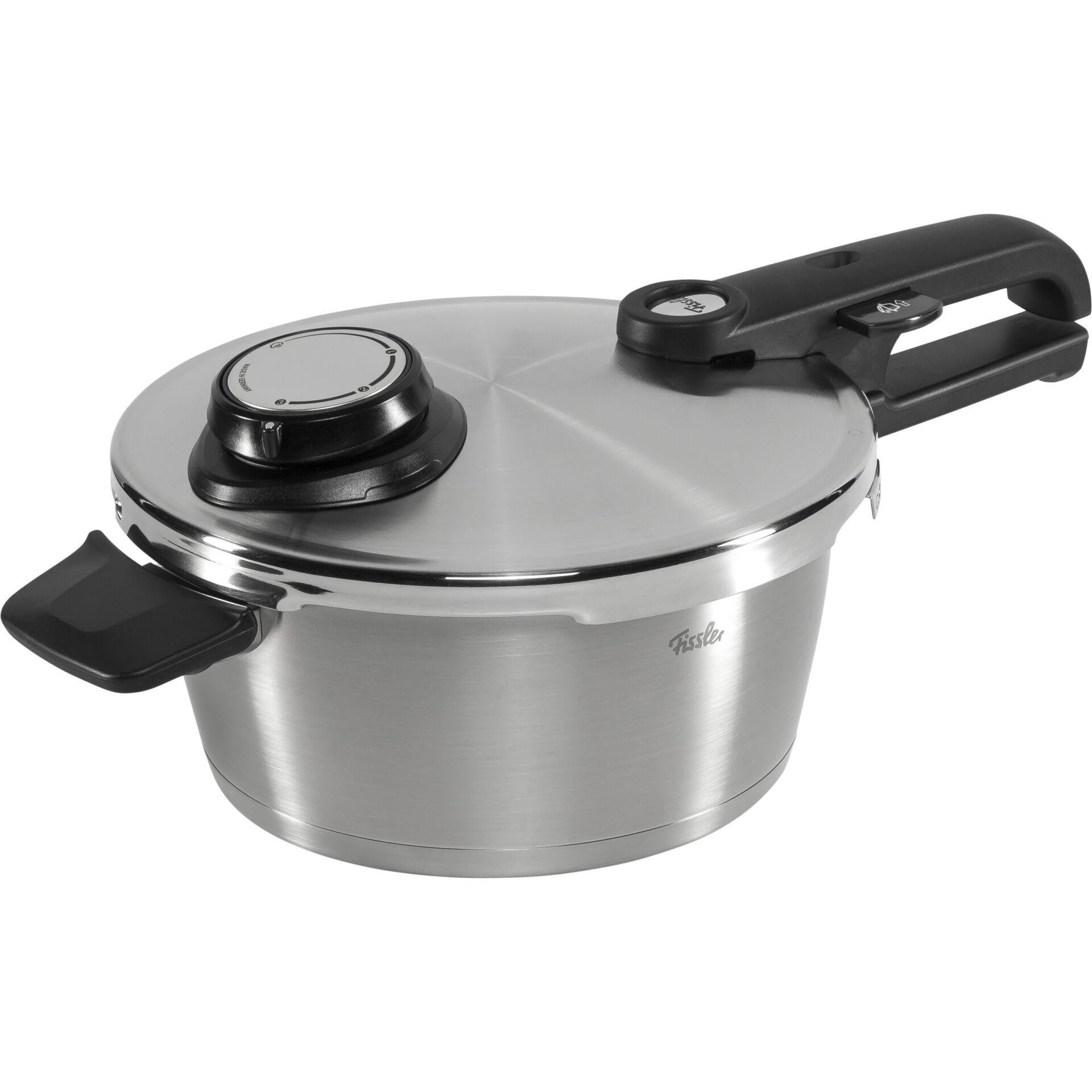Fissler Vitavit Premium Pressure Cooker (3.5 L, Diameter 22 cm) Stainless Steel Pressure Cooker, 4 Cooking Levels, Includes Induction Insert, Silver