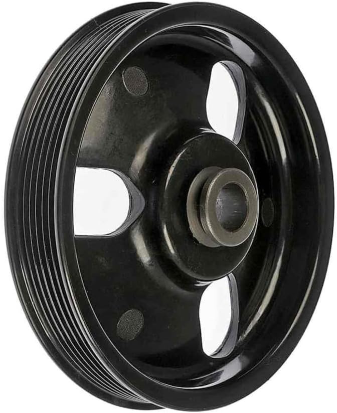 KarParts360 For Dodge Shadow 1992 1993 1994 Power Steering Pump Pulley | Composite | Serpentine Belt Type | Black Color | Press-Fit Mount Type | 6 Groove | Replacement For 4536153