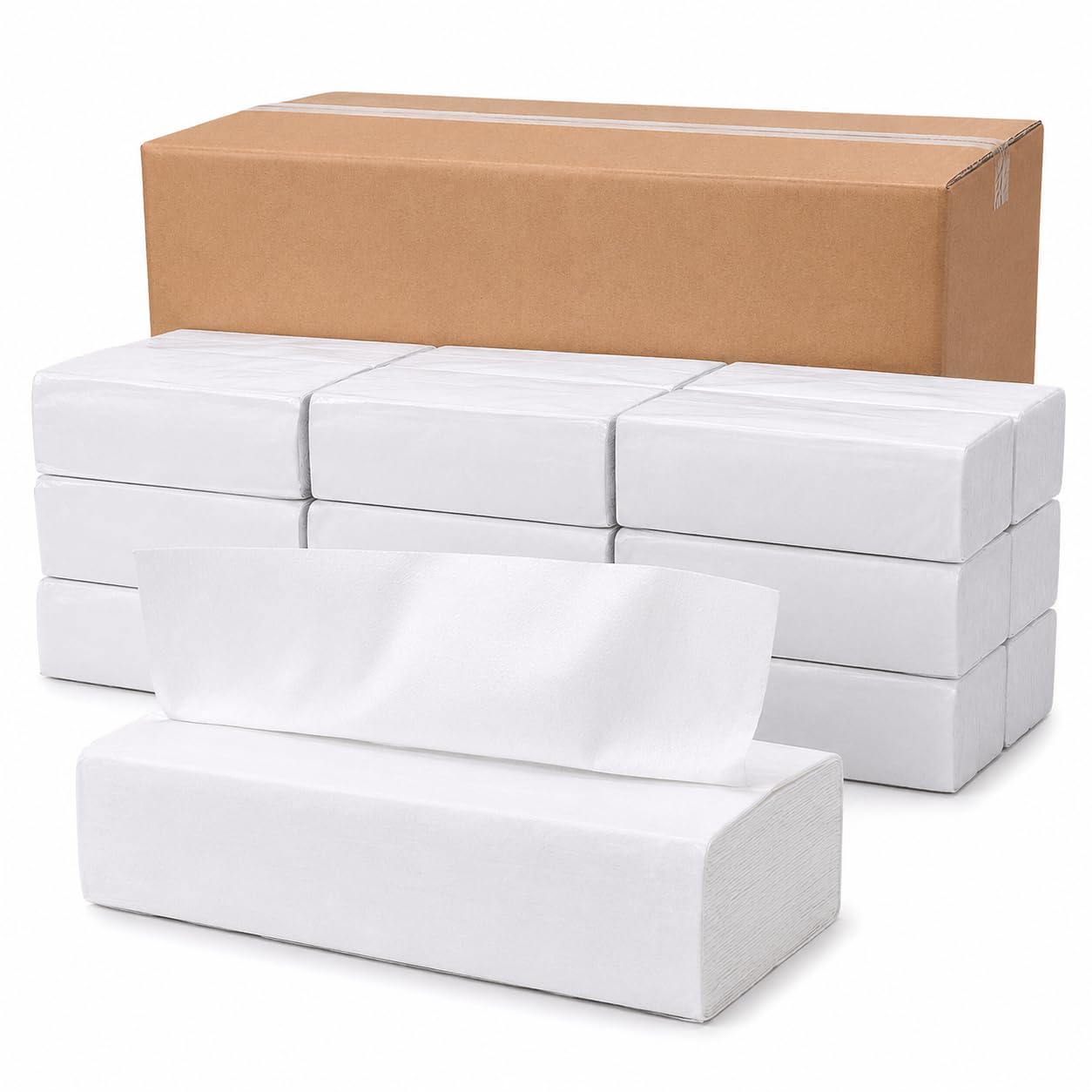 ZOOOP M Fold Tissue Paper 2 Ply | 100 Sheets x 20 Packs | Multifold Hand Towels for Office, Hotel, Washroom, Kitchen & Restaurant | Soft Absorbent White Tissue Paper-image-46