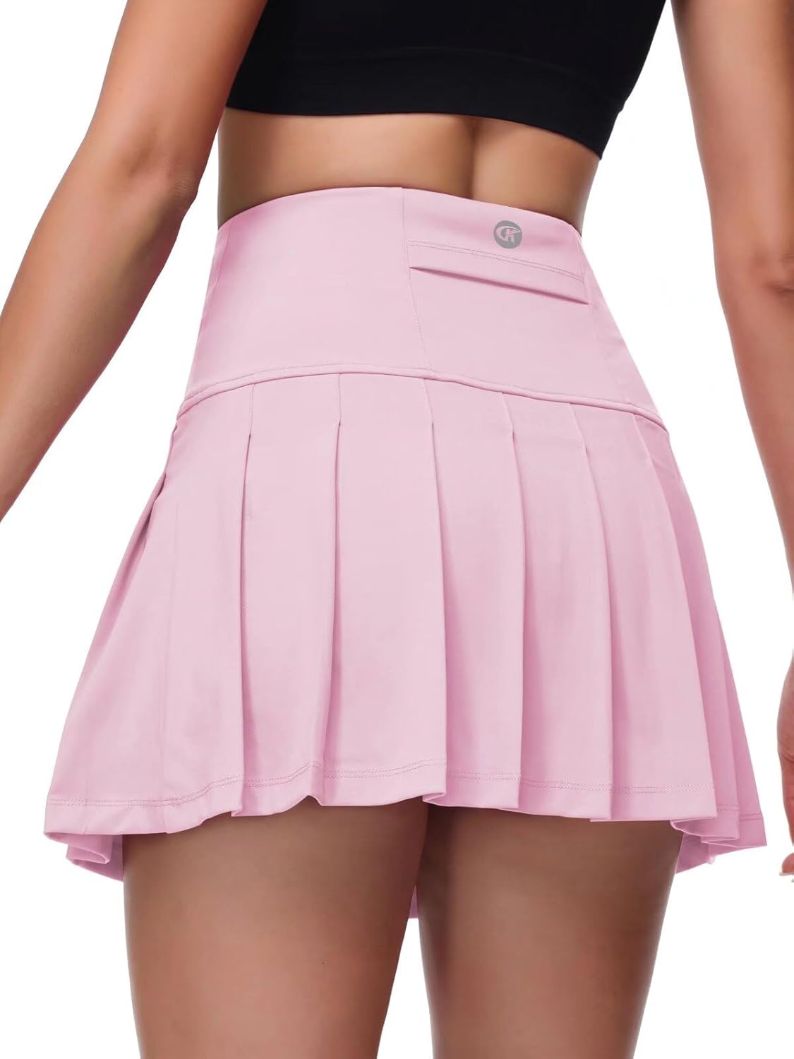 Pdbokew Women's Tennis Skirt 3 Pockets Pleated Tennis Skort Mini Skirt