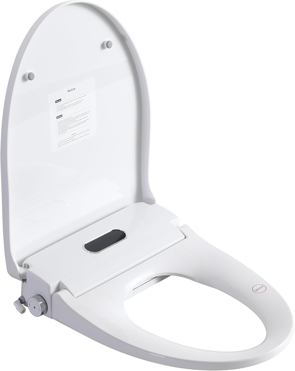 Weehom Smart Bidet Toilet Seat with Side Knob Adjustable Heated Seat with Water Temperature and Pressure Adjustment Portable Bidet with Automatic Nozzle Cleaning,Night Light,Only Seat