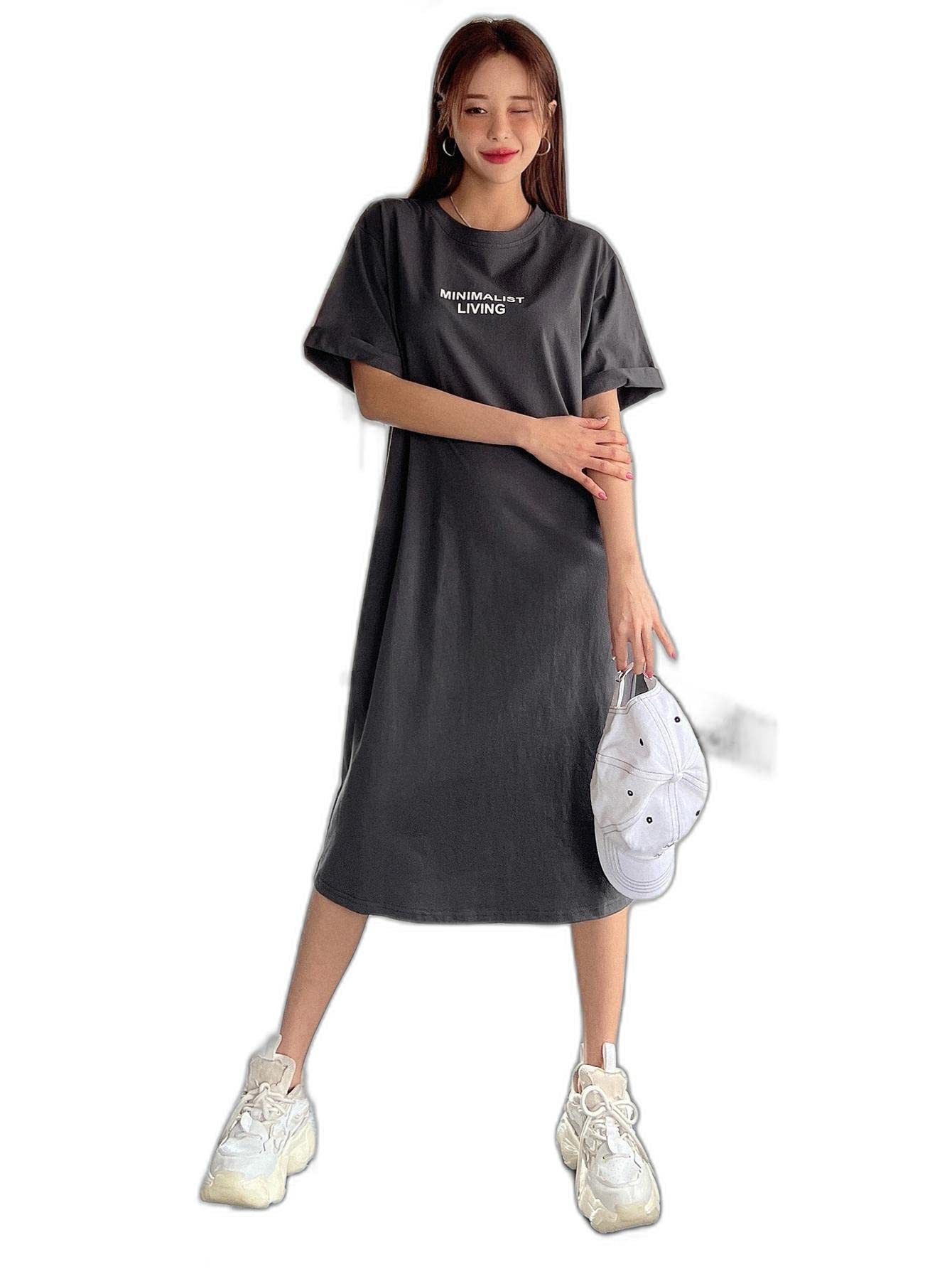 GenericDAZY Letter Graphic Drop Shoulder Tee Dress