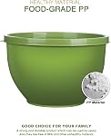 Greentainer Plastic Mixing Bowl Set with Lids for Kitchen, Nesting Storage Bowls for Baking, Prepping,Cooking and Serving Food, Dishwasher, Microwave Safe,Great for Mixing & Serving (5pcs Green)