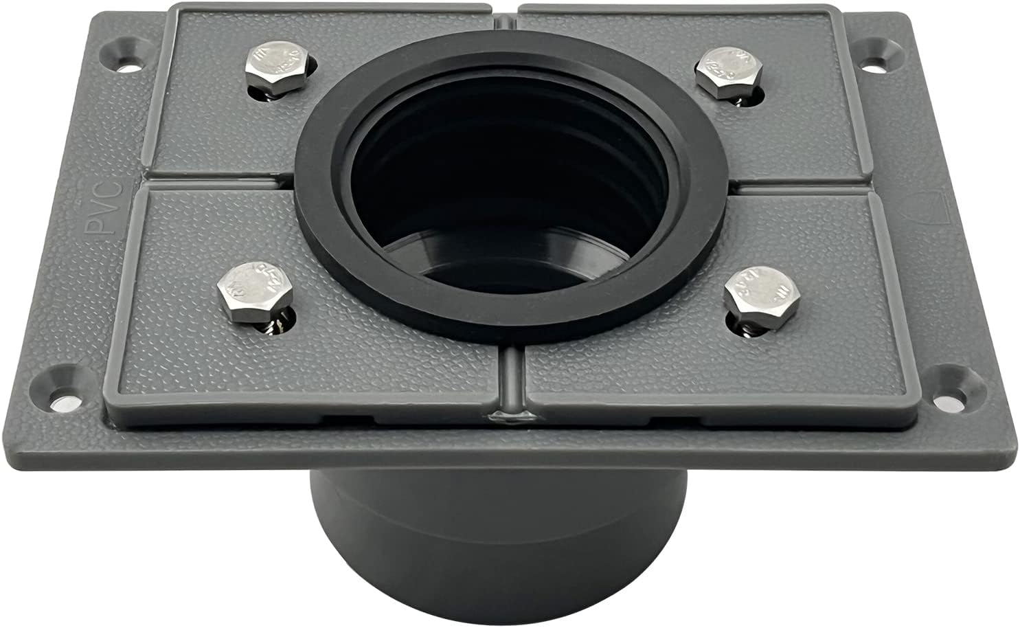 Neodrain PVC Shower Drain Base Kit Include 2 Inches PVC Shower Drain Base Flange, Rubber Coupler Gasket for Square&Linear Drain Installation N5PVC Rectangle PVC Base