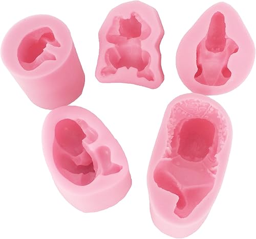 Miniatura 10 de Funshowcase Molde de silicona para dulces de bebé durmiendo boca abajo para bautizo, decoración de pasteles de baby shower, decoración de cupcakes