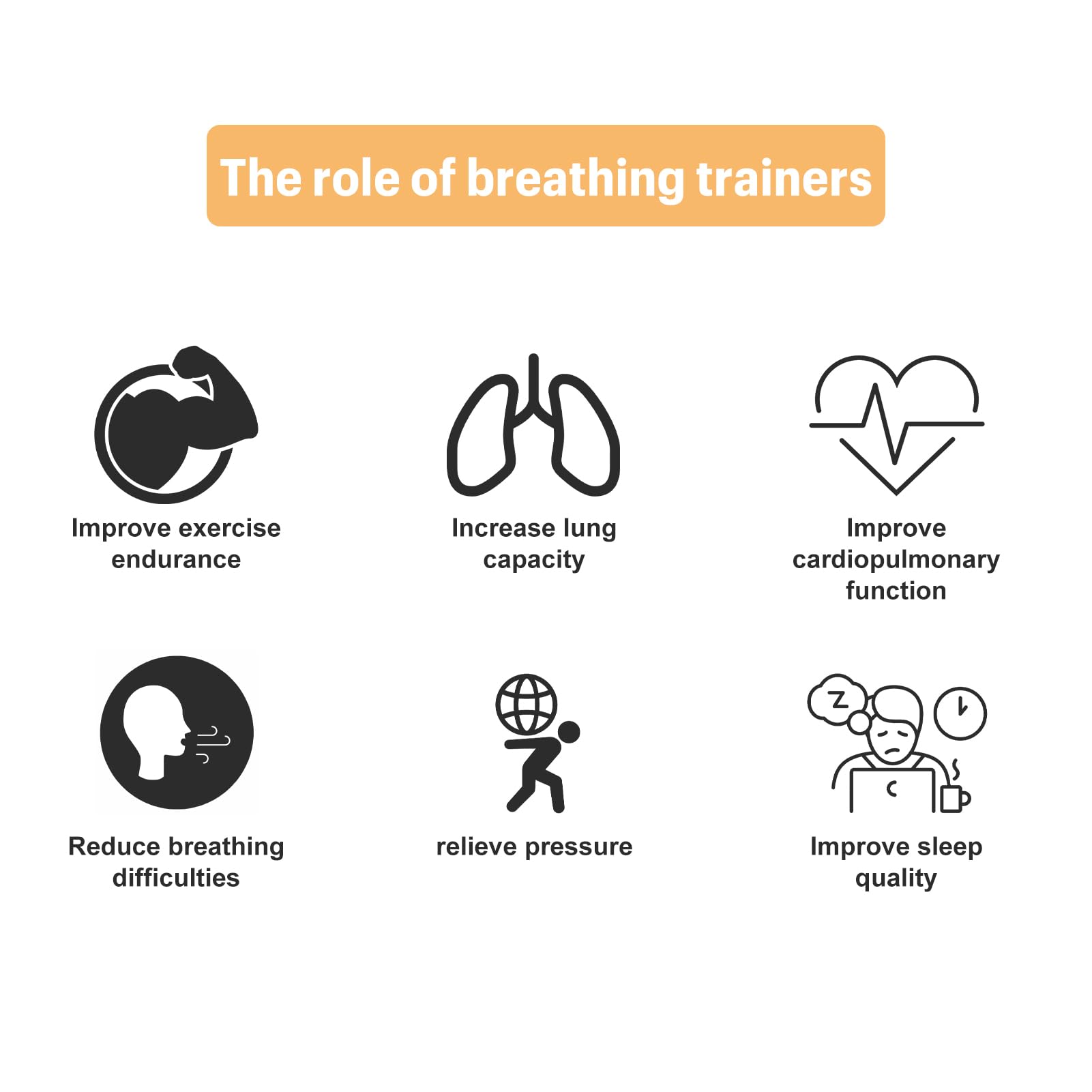 Trainer per la resistenza respiratoria, attrezzo ginnico leggero e portatile, trainer muscolare con impostazioni variabili, facile da pulire
