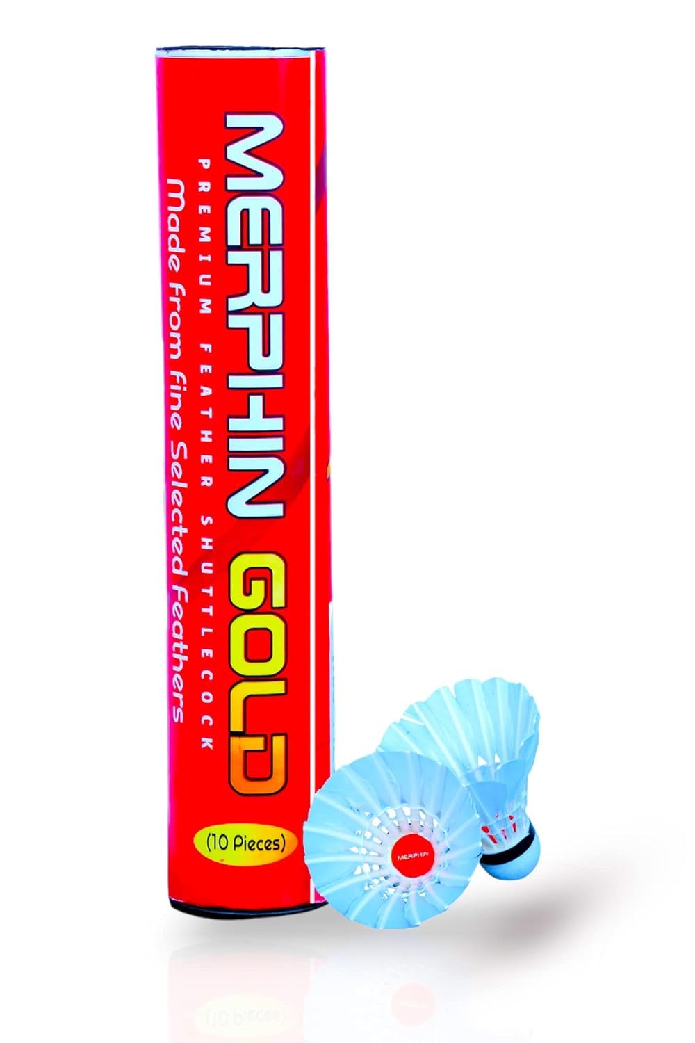 Merphin Gold Series Premium White Feather Badminton Shuttlecock for Indoor and Outdoor Game - Pack of 10 (B0BZN3S6D1) Amazon Price History, Amazon Price Tracker