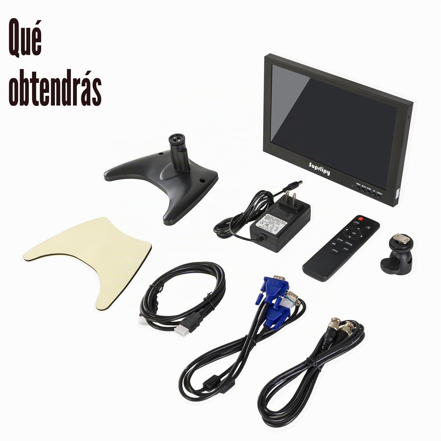 Monitor HDMI de 10,1 pulgadas 1920x1200 IPS Carcasa de metal Pantalla LCD a color con entradas HDMI/VGA/AV/BNC y altavoz dual