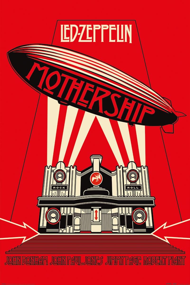 Laminated Led Zeppelin Mothership Red Maxi Poster