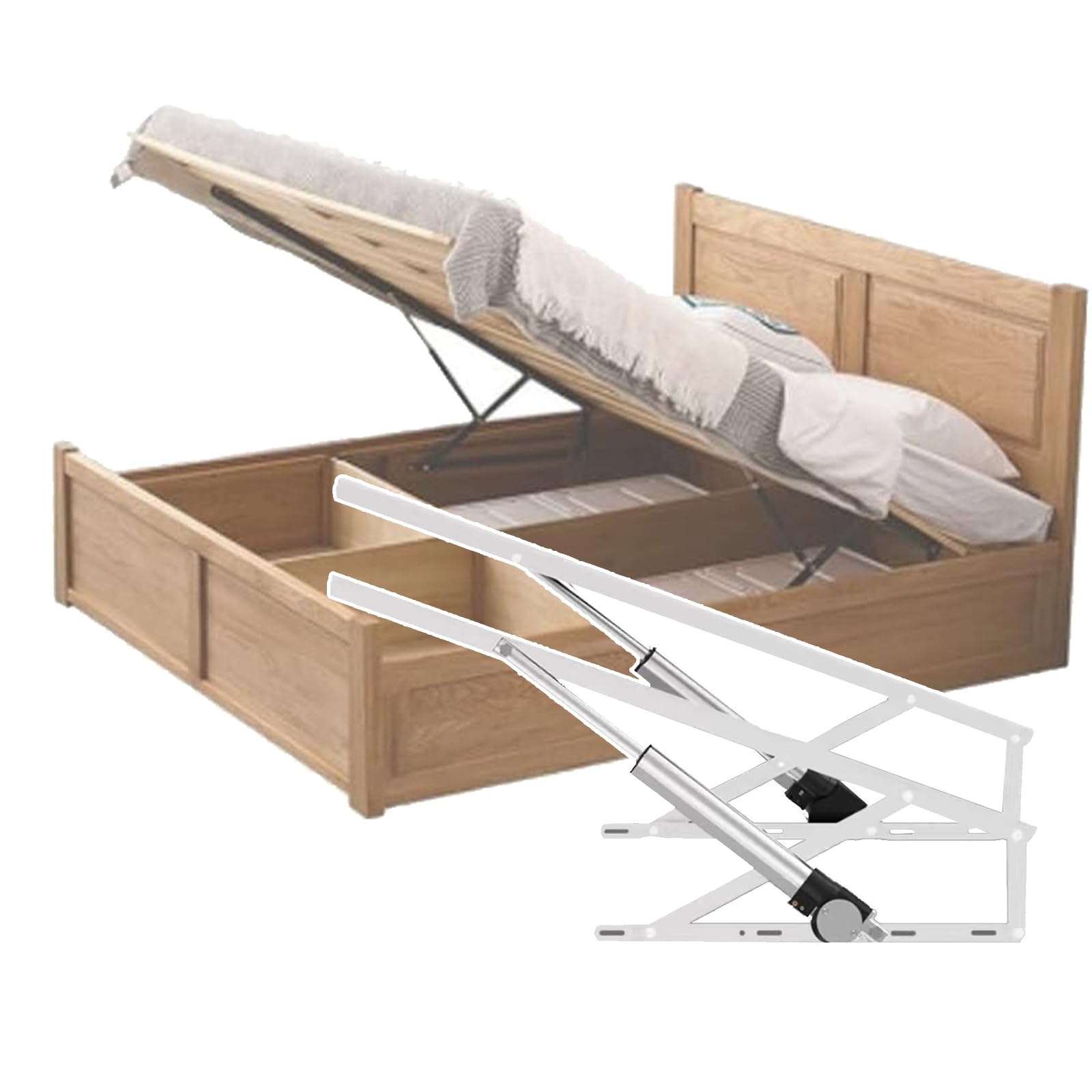 Mécanisme de levage électrique pour lit de 110cm blanc avec télécommande de rangement 600kg