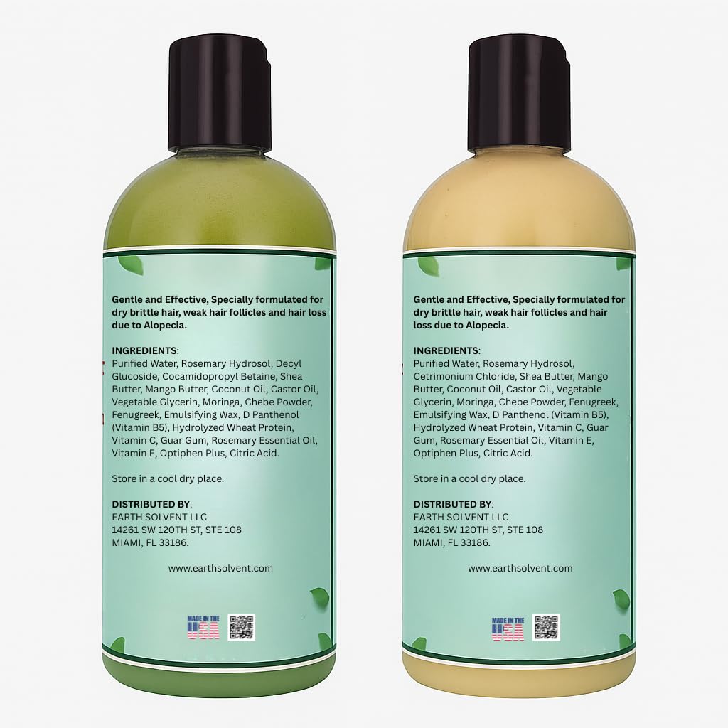 Vital Hair Supplement Fenugreek Moringa Shea Butter Shampoo and Conditioner Set For Dry Brittle Hair Promotes Hair Growth & Thickness | Moringa Hair Butter Mega Hair Growth Shampoo & Conditioner