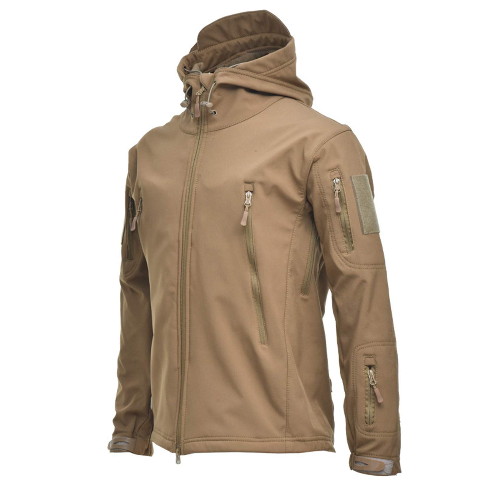 Men's Waterproof Military Combat Jacket Tactical Soft Shell Fleece Jackets with Multi Pockets.