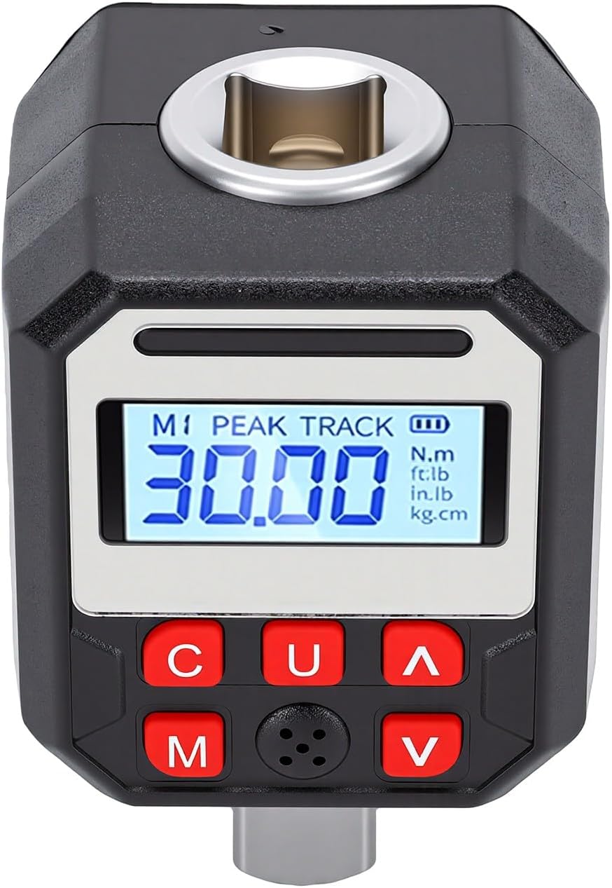 Karlak Digital Torque Wrench Adapter Compact with Color LCD Display 1.5-30Nm and DIY Enthusiasts CRV Steel