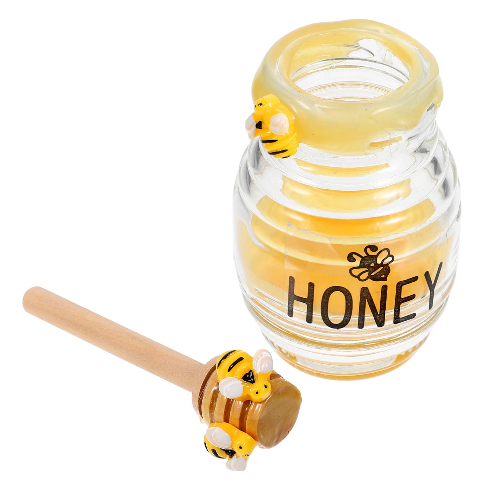 Healifty Spring Bee Decor Honey Jar Mini Faux Bee Pot for Summer Farmhouse Tabletop Festive Touch Easy Installation Craftsmanship for Holiday Celebrations