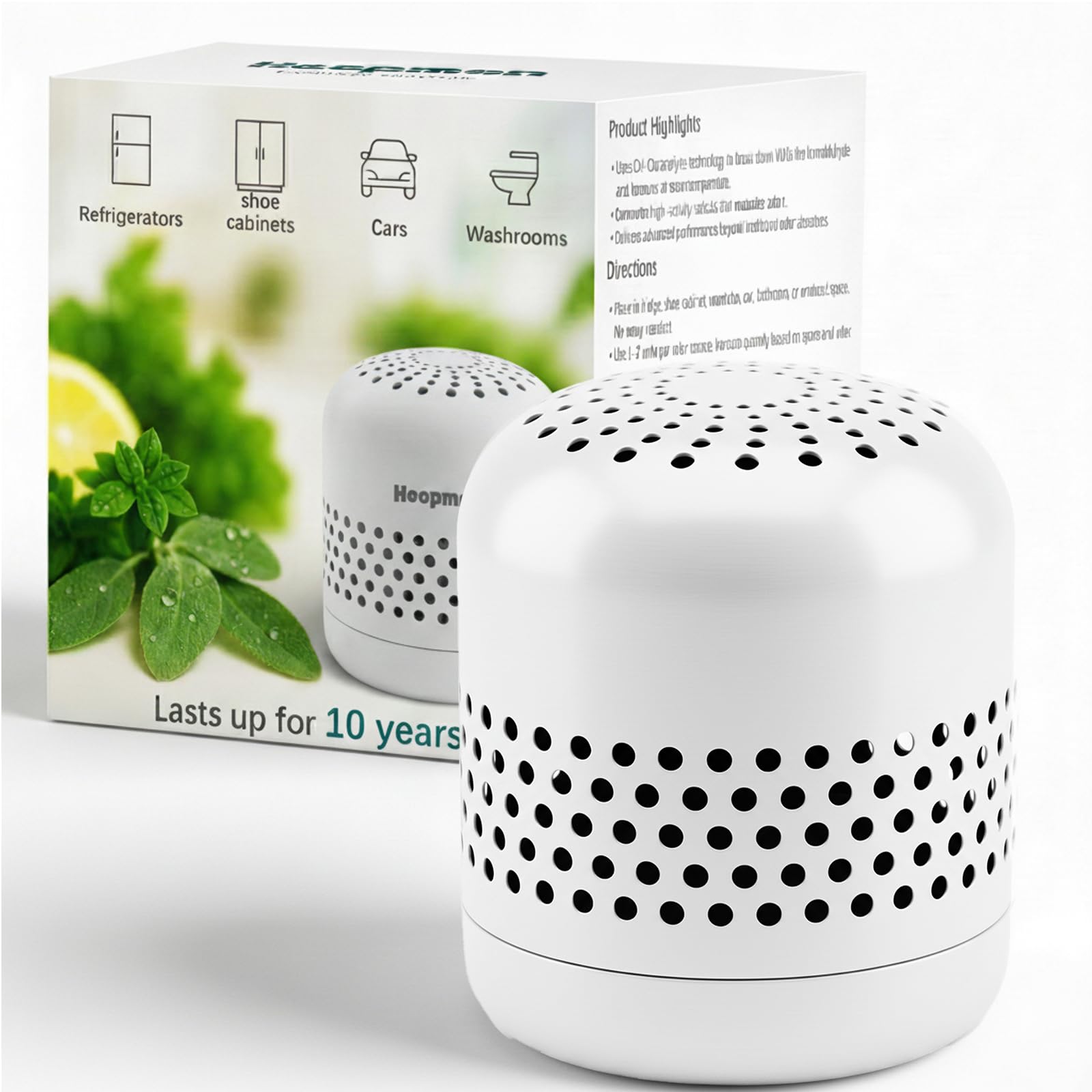 Fridge Deodorizer Lasts 10 Years, Long-Lasting Refrigerator Deodorizer Odor Eliminator, More Effective Than Baking Soda & Charcoal Bags, Air Purifier for Car & Closet (White, 1 Pack)-picture-33