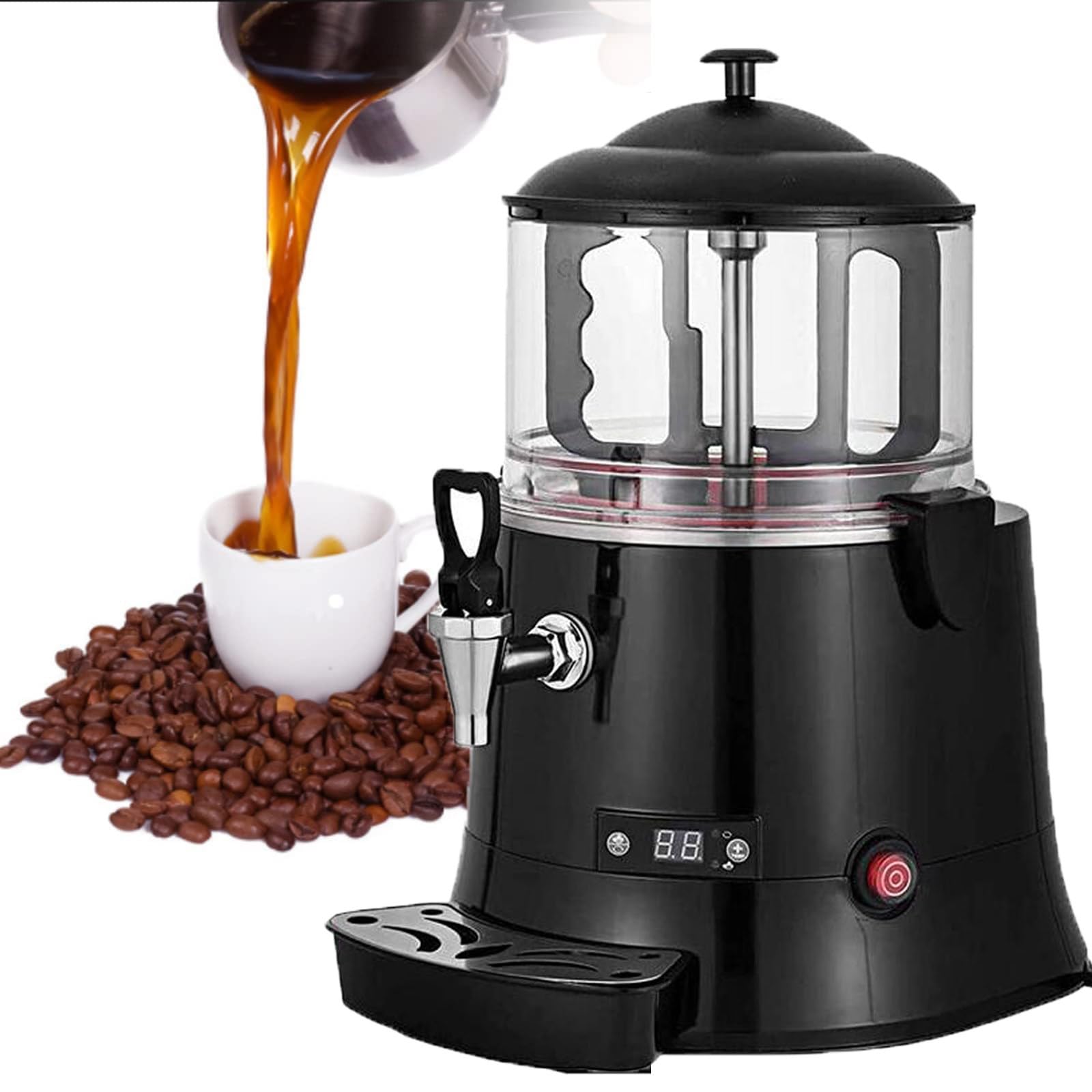 Distributeur de Chocolat Chaud Machine 110/220V 5L/10L Réglable 30-90°C Affichage LED Chauffe-Boissons Électrique