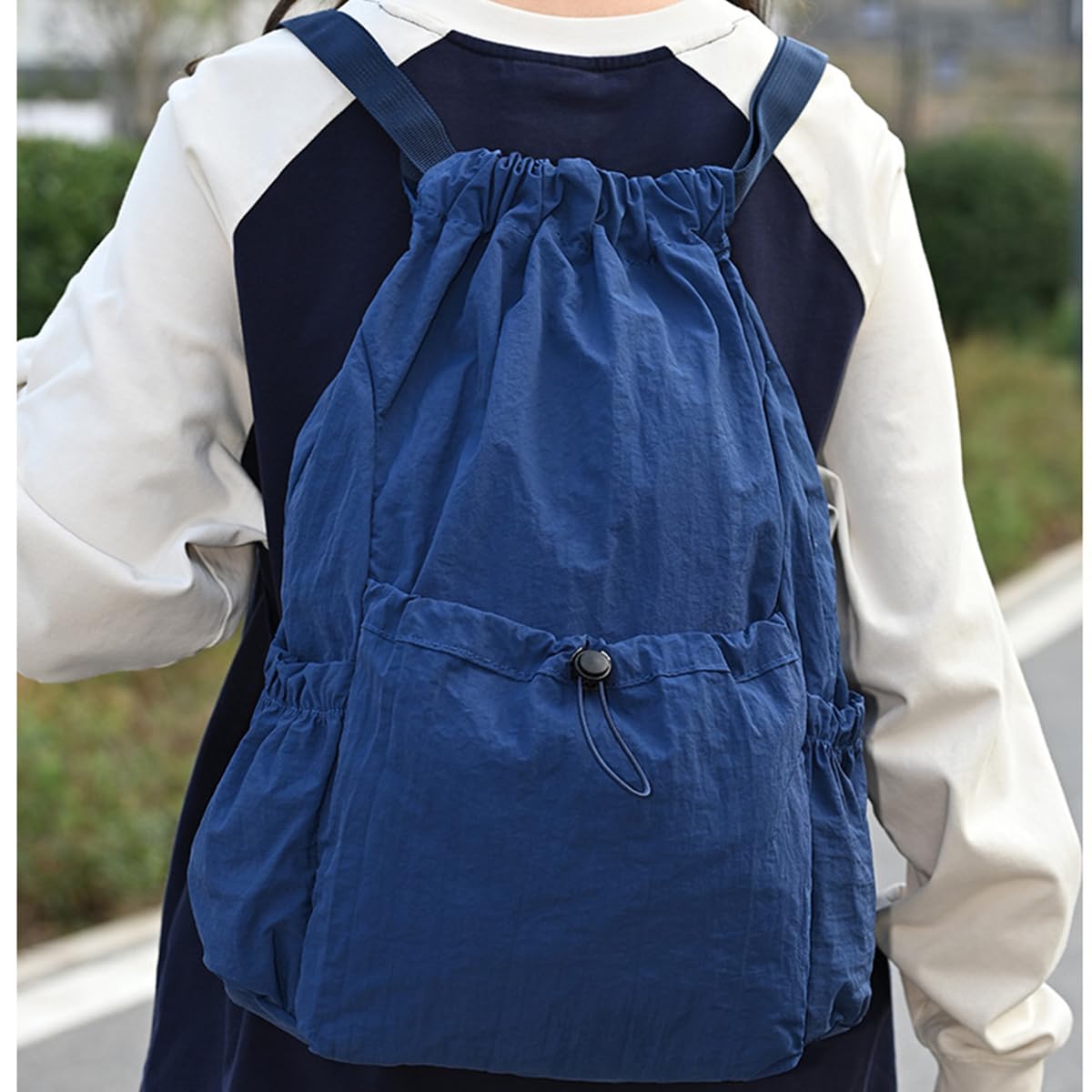 Mochila plegable con cordón de 20 L, saco ligero para viajes, compras y gimnasio (resistente al agua) — view 3