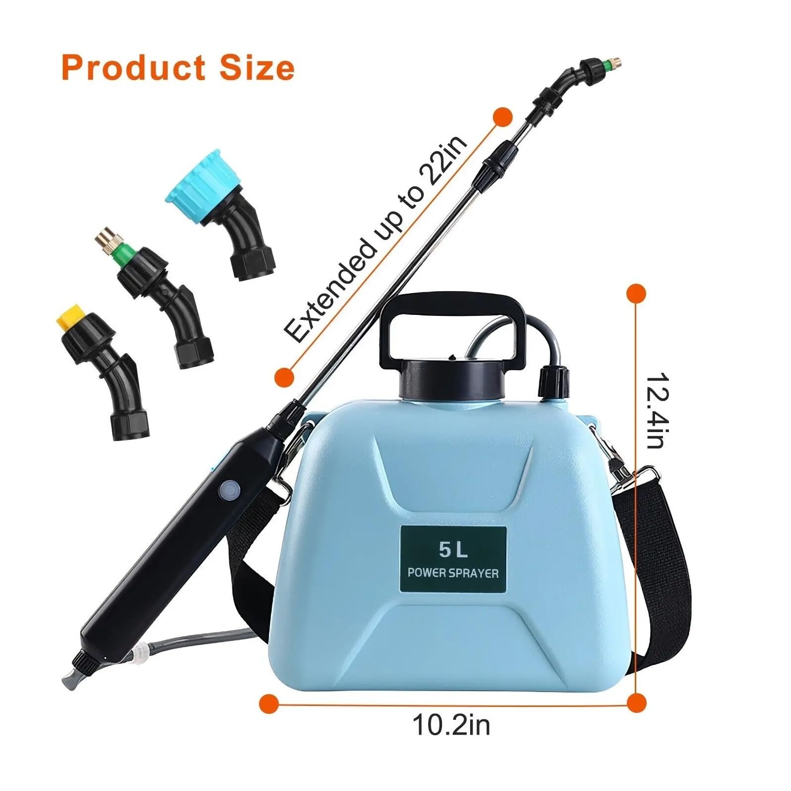 Rociador eléctrico, regadera de 5L con pistola rociadora, herramienta de riego recargable USB automática for plantas de jardín Mister(Gris)