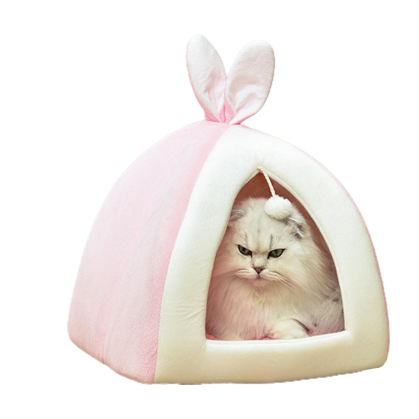 Small Cat Bed - Cat Nest with , Cat Bed Cave | Comfortable Pet Sleeping Bed for Indoor Cats, Cute Ear Shaped Pet Bed, Four Seasons Pet Mattress, So
