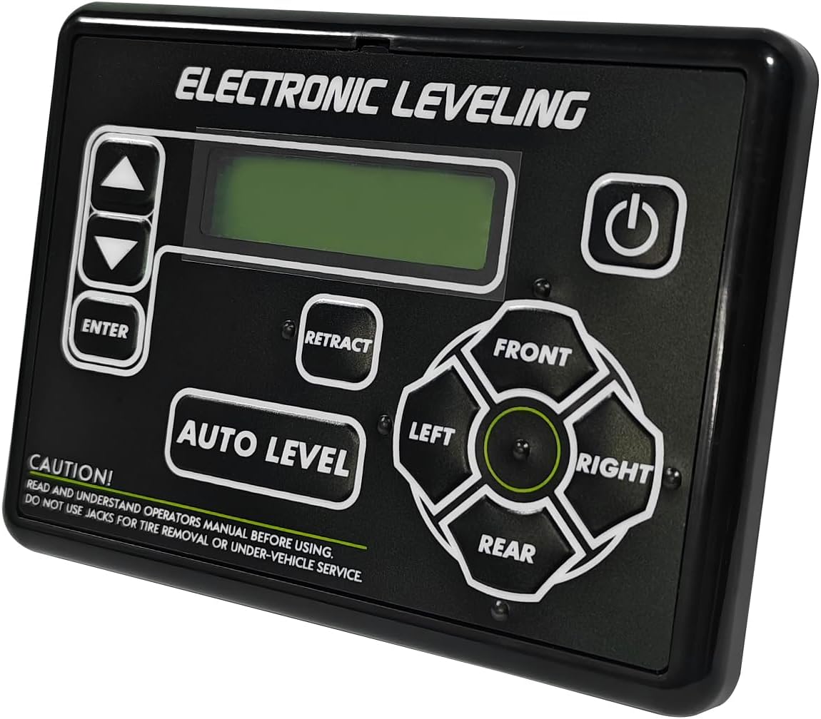 421484 RV Leveling Touchpad with Auto Leveling Button Replacement for Lippert RV 5th Wheel and Travel Trailer (Black Panel)