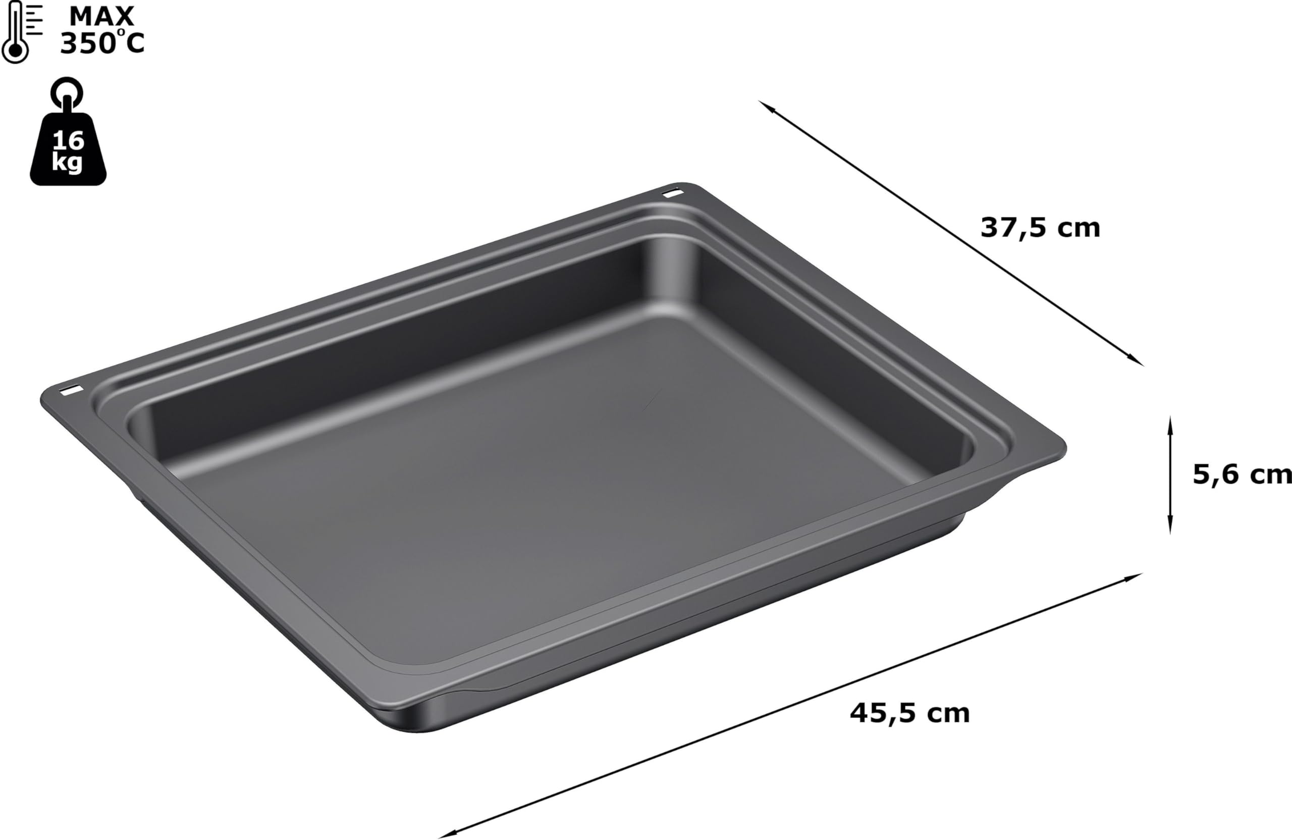 NEFF Z12CM10A0 Auflauf-/Profipfanne, 5,6 x 45,5 x 37,5 cm, 6 L, Made in Germany, spülmaschinengeeignet, emailliert