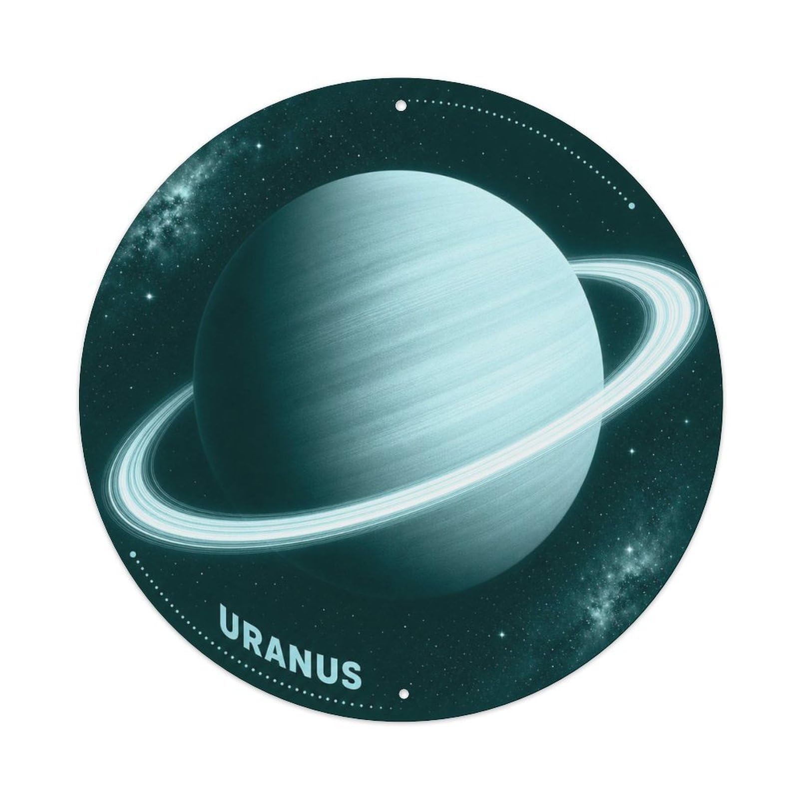 Retro Space Uranus Blue Planet Celestial Astronomy Metal Tin Sign