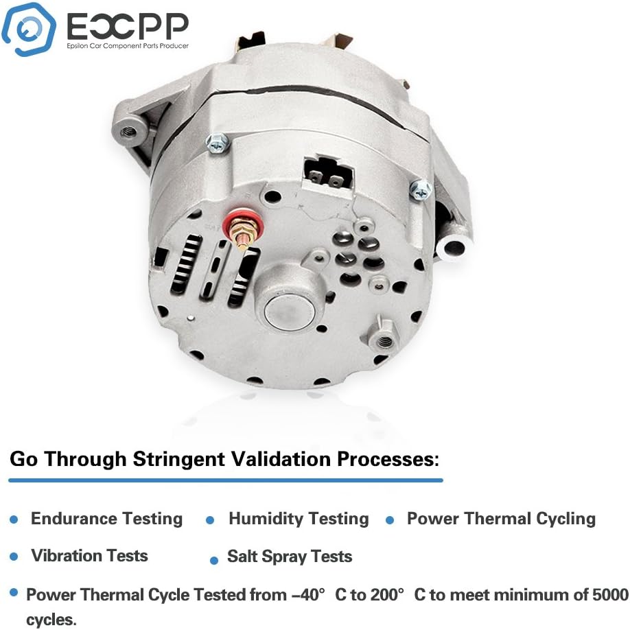 Alternators,ECCPP ADR0335 3 Wire 105Amp for Chevy C10 C20 C30 G10 G20 G30 K10 K20 K30 P10 P20 P30 1975-1982 7127-SE105