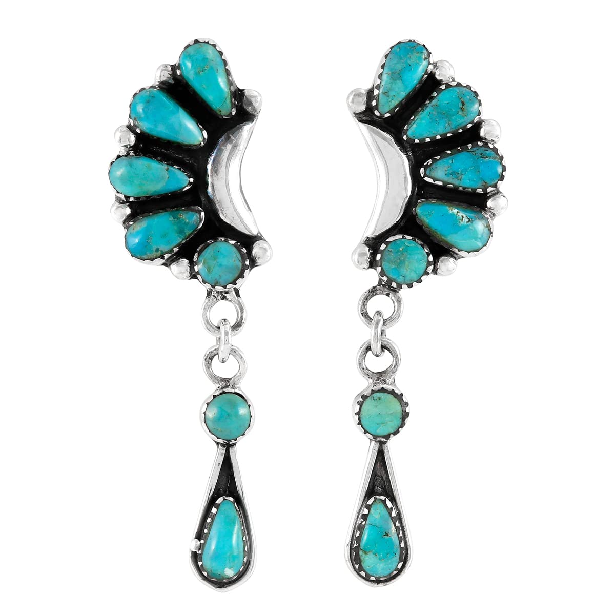 Turquoise Earrings in 925 Sterling Silver