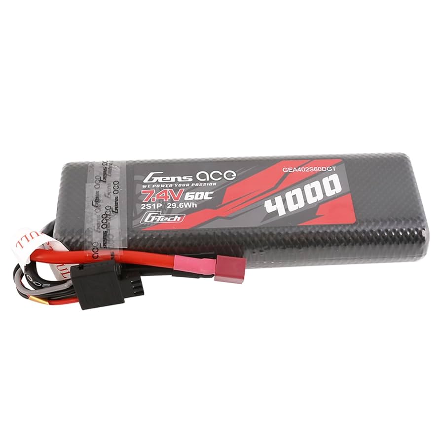 Gens ace LiPo 4000 ストレートパック (60C/7.4V) Amazon.com: Gens ace G-Tech 4000mAh 7.4V 60C 2S Lipo Battery