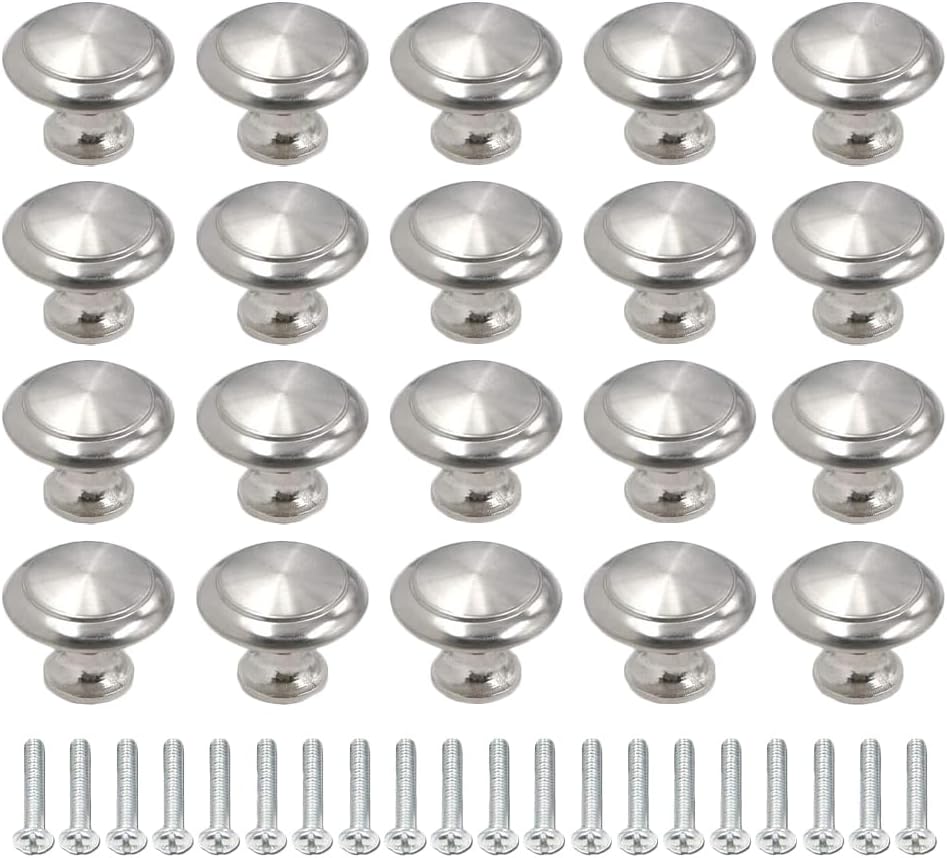 Uonlytech 20pcs Round Drawer Knob Dressers for Closet Kitchen Cabinet ...