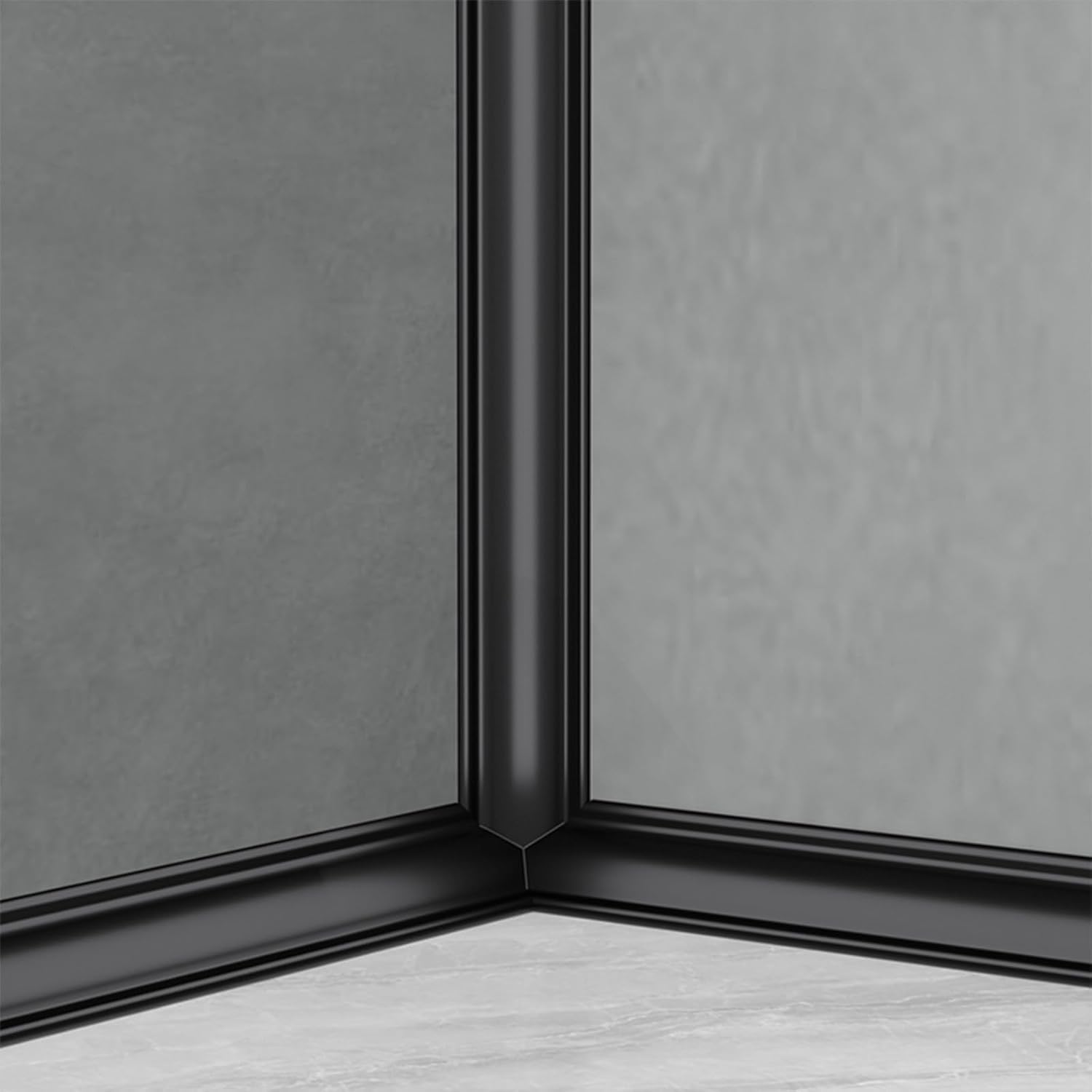 Viertelrund-Kabelkanal in Holzoptik, Eckkabelabdeckung, Selbstklebende Bodenleiste mit Kabelkanal, Sockelleisten-Kabelverdeck (2 Stück),Silber,3×105 cm