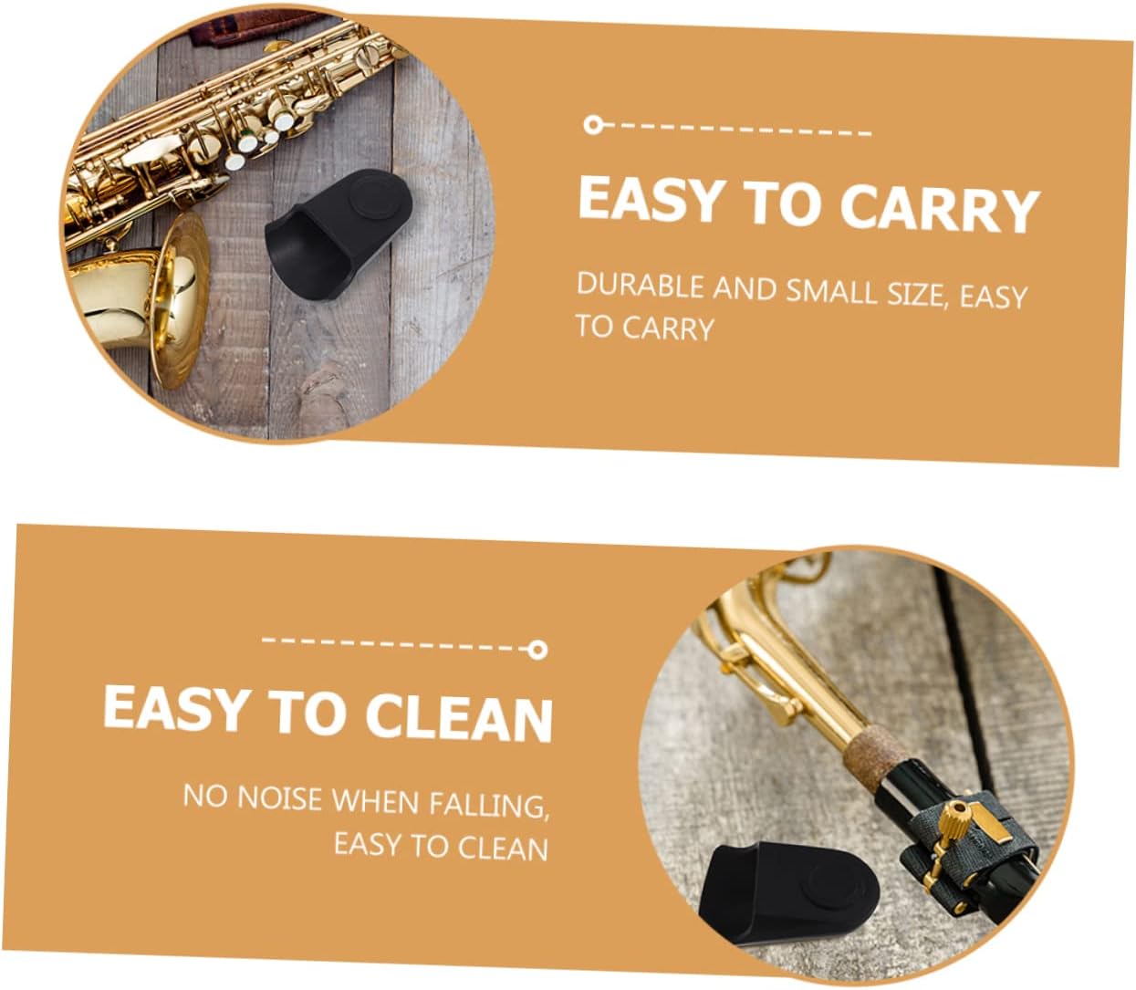 2pcs Saxophone Mouthpiece Protector Smooth Sax Cover for Alto Tenor Saxophone Easy Installation Protective Tool for Musicians