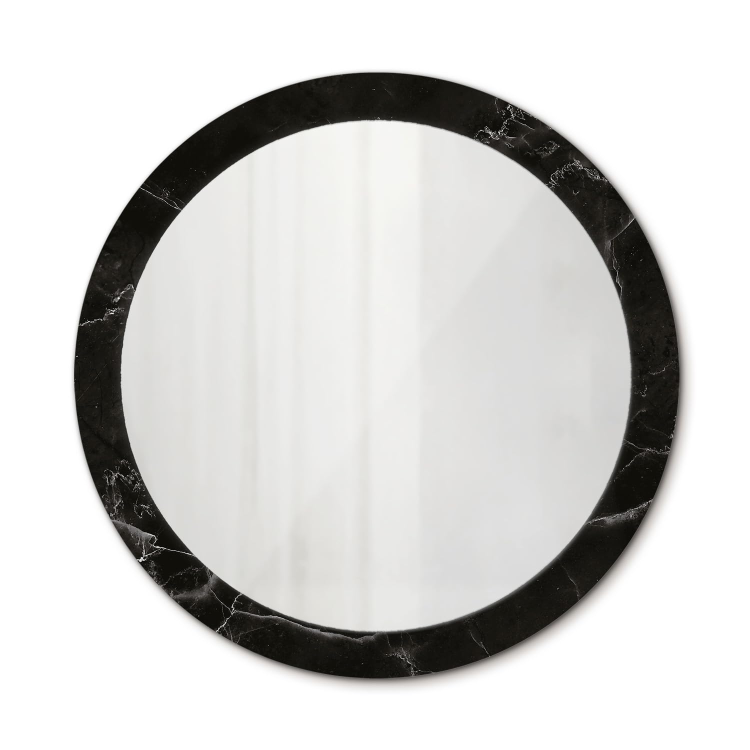 Miroir avec impression effet marbre rond 90 cm sans cadre suspendu au design moderne