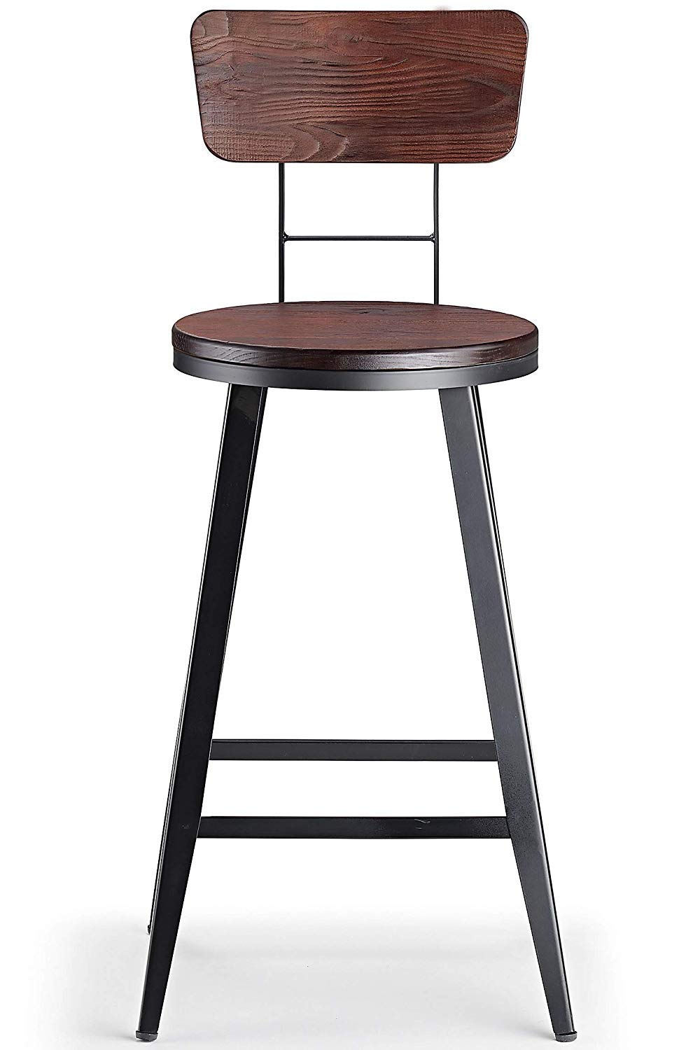 Portland Bar Stool (Black & Walnut)