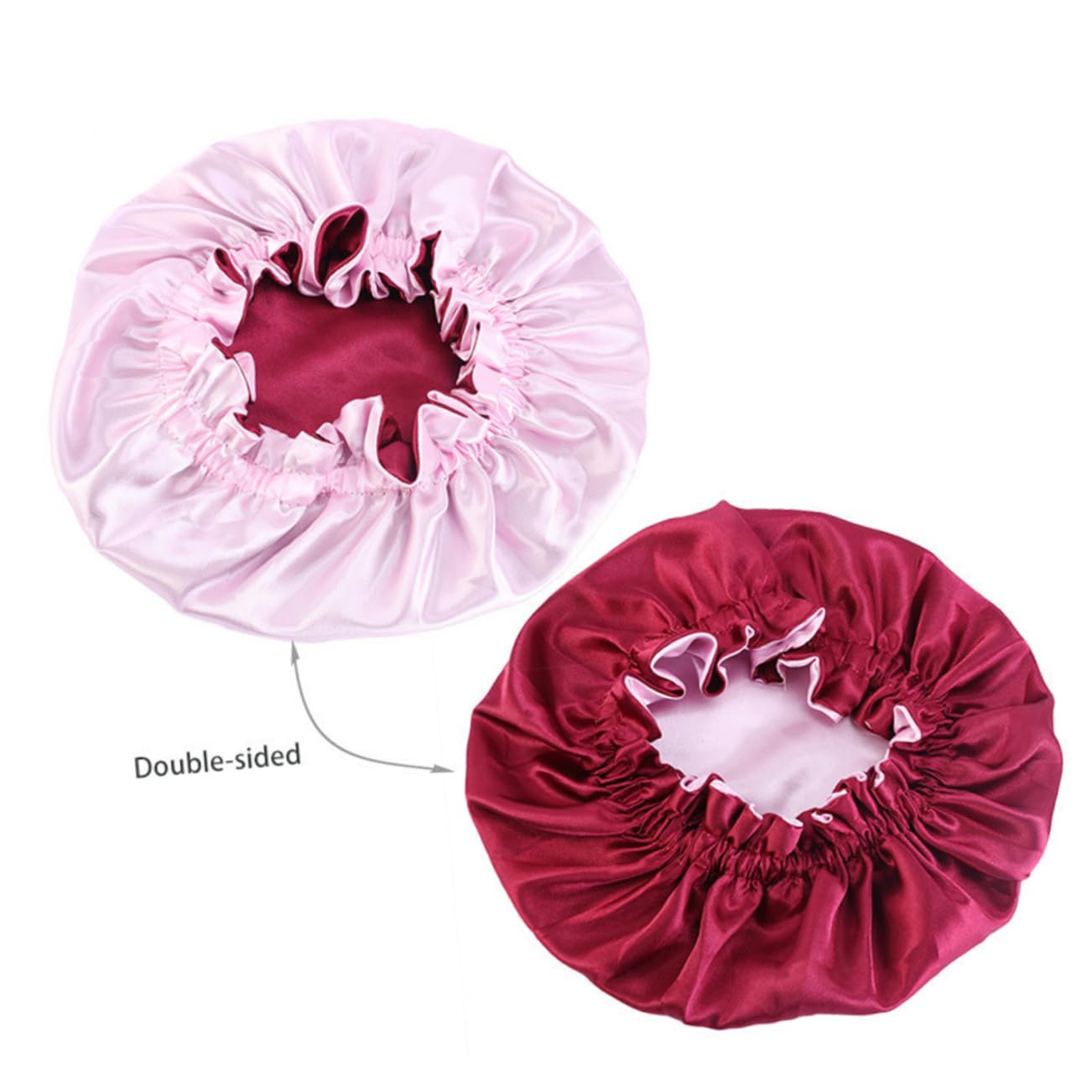 FOMIYES 6piezas Gorro De Elástico Para Protección De Cabello Sombrero Transpirable De Satinado Para Casa y Rosa