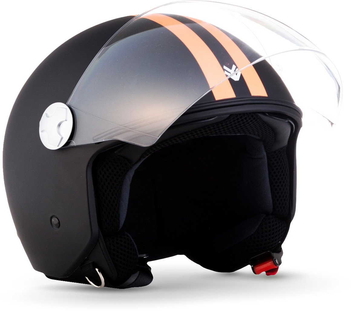ARMOR HELMETS® AV-63 „Fun Matt Black“ · Jet-Helm · Motorrad-Helm Roller-Helm Scooter-Helm Moped Mofa-Helm Chopper Retro · ECE 22.05 Sonnenvisier Schnellverschluss Tasche XS–XXL (53-64cm)