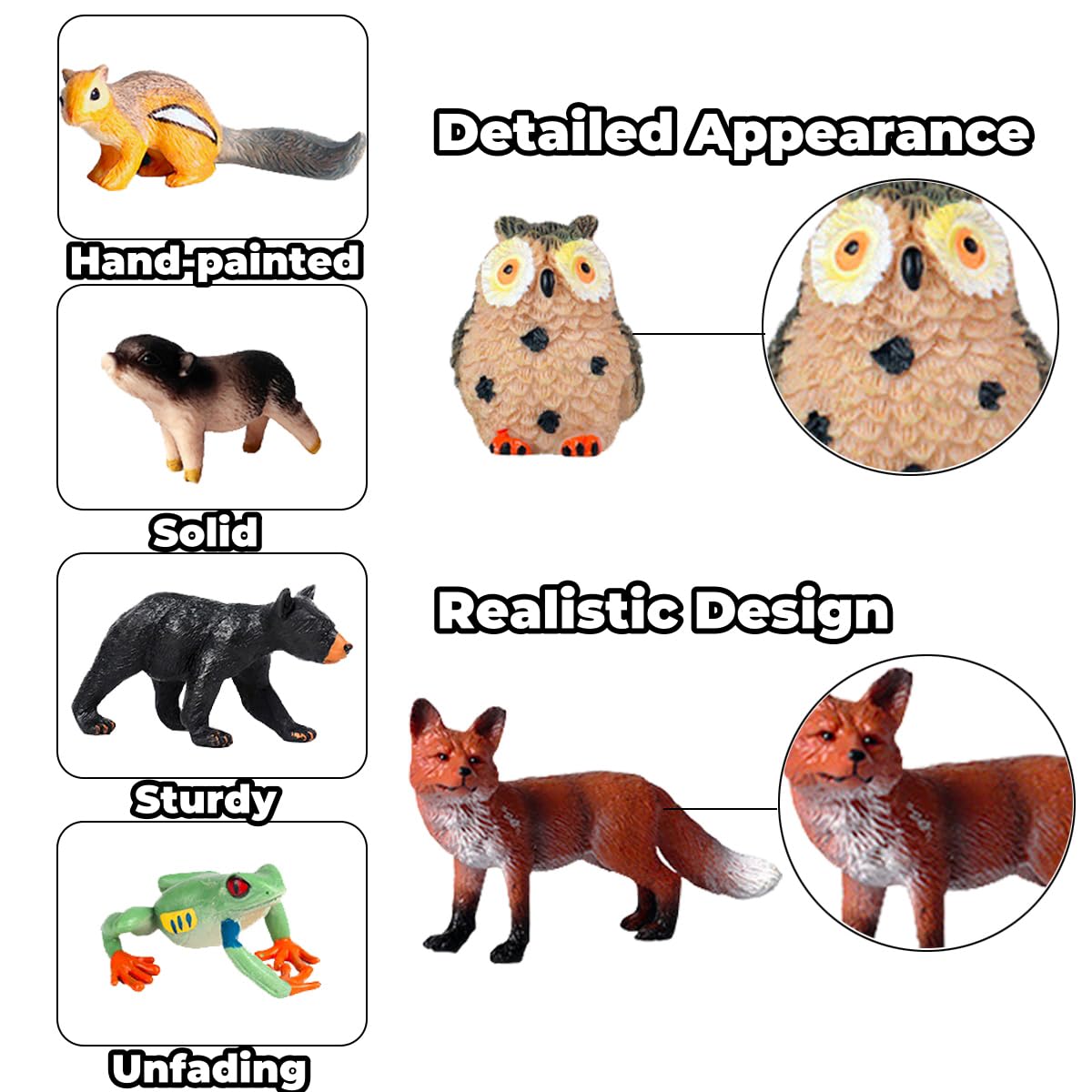 Amazon.co.jp: 森の動物置物セット 16個 リアルな森の動物フィギュア